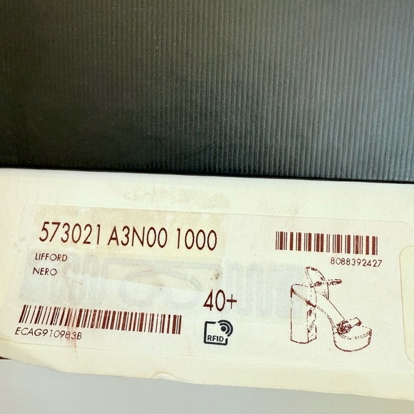 Gucci Black Leather Marmont GG Platform High Heel sandals EU 40.5 - Picture 12 of 12